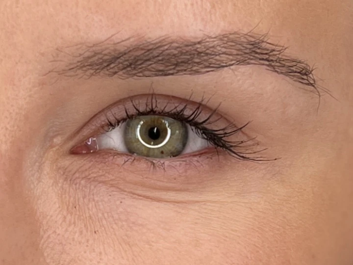 Sparse eyebrows before ombré powder brows treatment by Kasia Marnik in Lyndhurst NJ