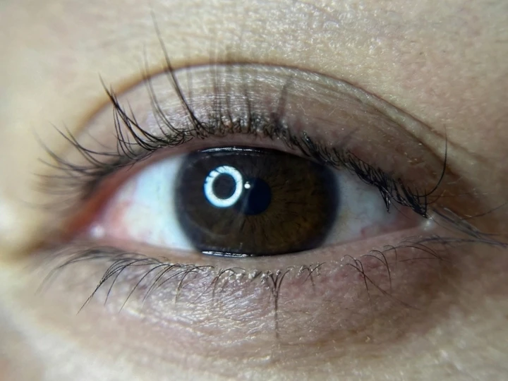Eyes before permanent eyeliner lash enhancement by Kasia Marnik in Lyndhurst NJ