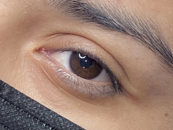 Eyes before winged permanent eyeliner treatment by Kasia Marnik in Lyndhurst NJ